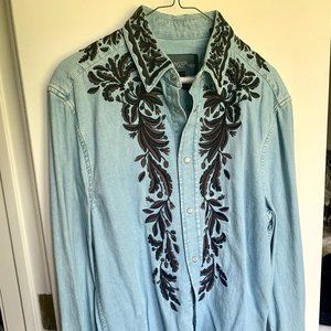 Giambattista Valli x H&M Men's Chambray Embroidered Shirt